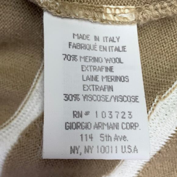 Size S Beige White Merino Wool Blend Textured Stripe Sleeveless Casual Top - Picture 9 of 10